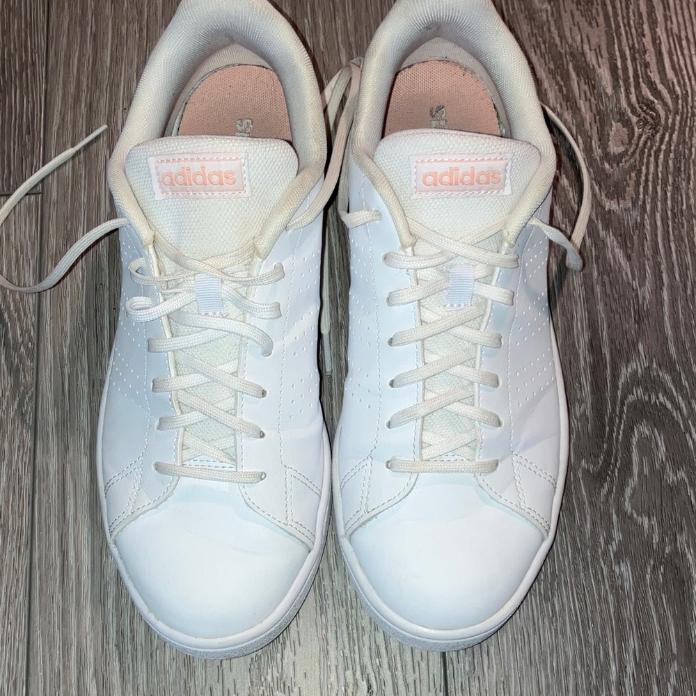 Adidas Women's White and Cream Sneakers